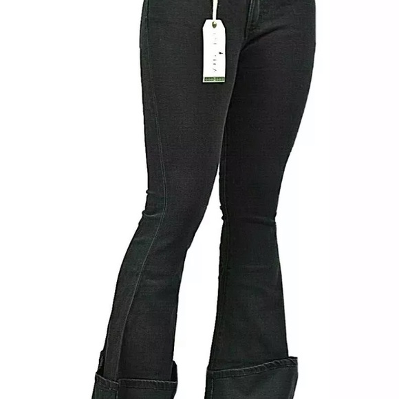 ❣️ NWT Italia  TAKUTEA Taringa jeans Black with cuffs / trendy - Picture 6 of 8